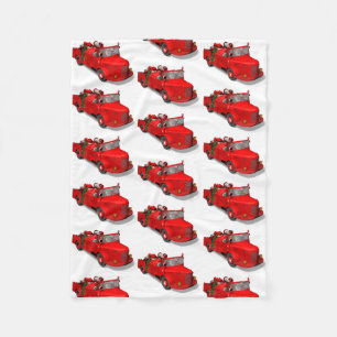 Santa Claus Driving A Fire Engine Fleece Blanket