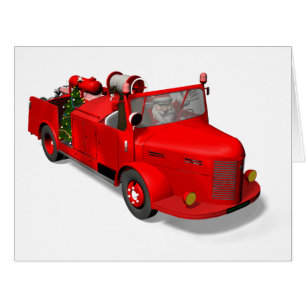 Santa Claus Driving A Fire Truck