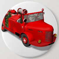 Santa Claus Driving A Fire Truck