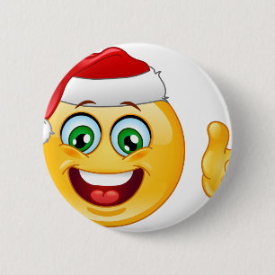 santa claus emoji 2 inch round button