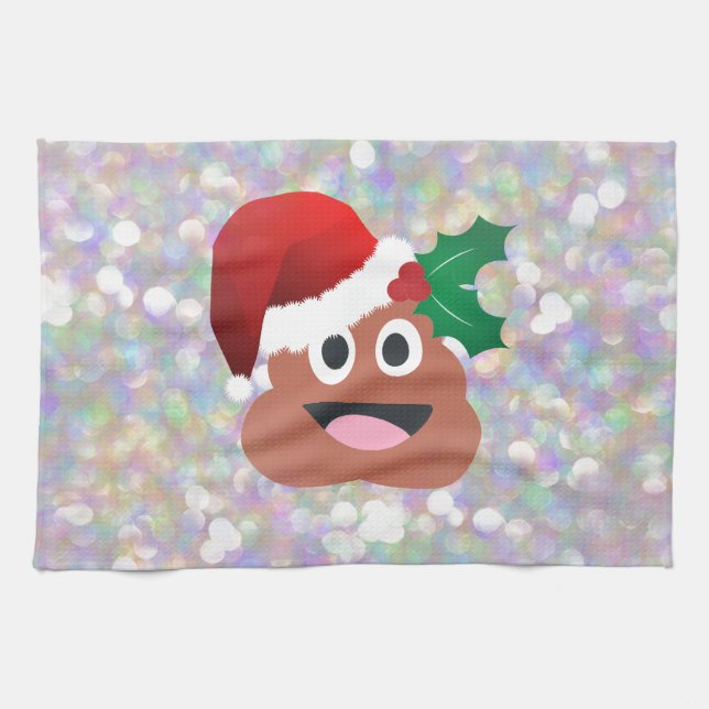 santa claus emoji kitchen towel (Horizontal)