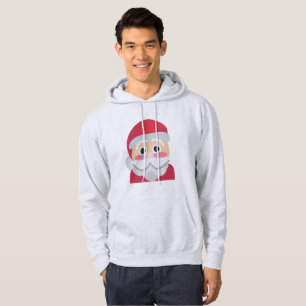 santa claus emoji mens hooded hoodie sweatshirt
