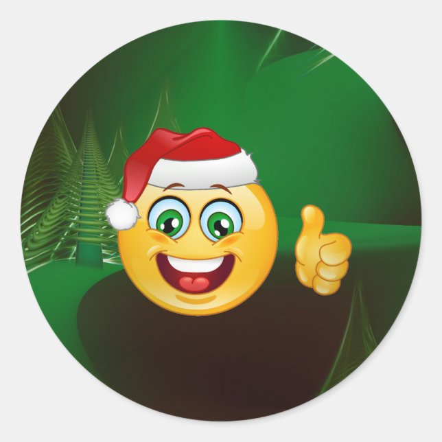 santa claus emojis classic round sticker (Front)