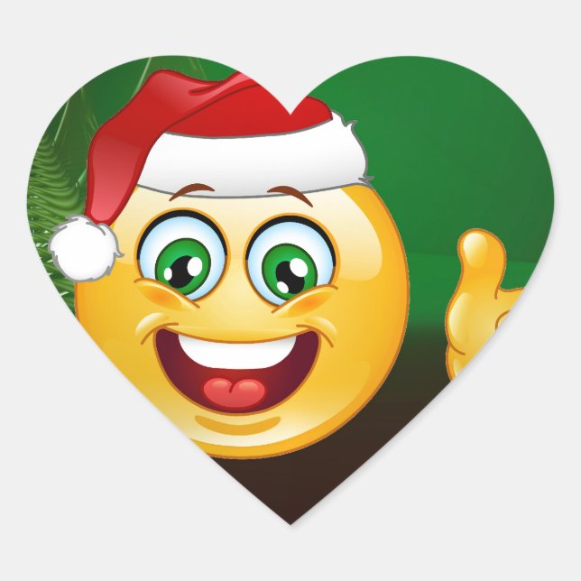 santa claus emojis heart sticker (Front)