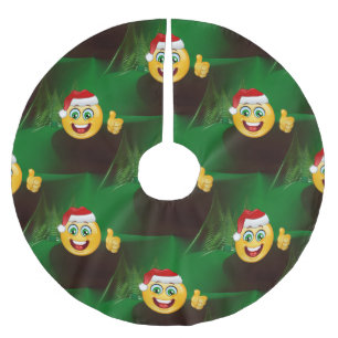 santa claus emojis xmas christmas tree skirt