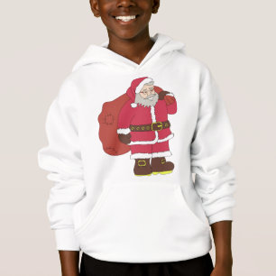 Santa Claus en rouge avec sac cadeau et lunettes