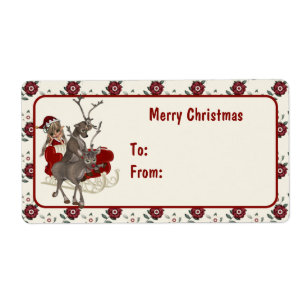 Santa Claus est tard- Tags de Noël