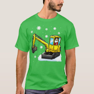 Santa Claus Excavator Digger Construction Backhoe T-Shirt