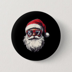Santa Claus Face 67 Chirstmas Six Seven Bruh Meme 2 Inch Round Button