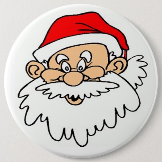 SANTA CLAUS FACE 6 INCH ROUND BUTTON (Front)