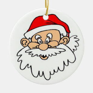 SANTA CLAUS FACE CERAMIC ORNAMENT