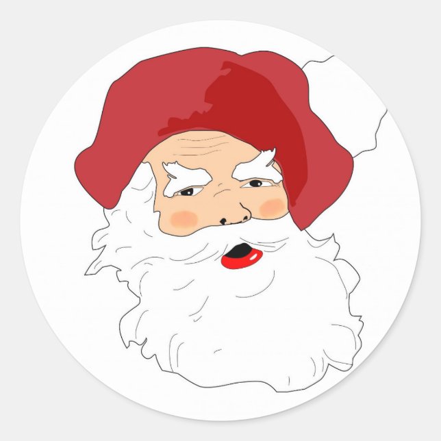 Santa Claus face Classic Round Sticker (Front)