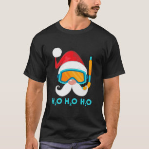 Santa Claus Face H20 Swimming Lover Swimmer Funny T-Shirt