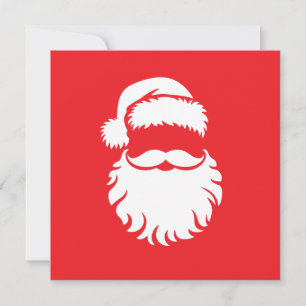 Santa Claus Face Hat Christmas Holiday Card