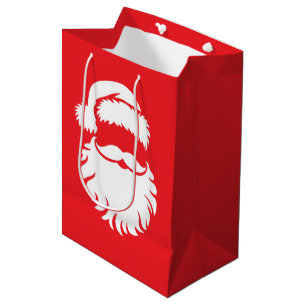 Santa Claus Face Hat Christmas  Medium Gift Bag