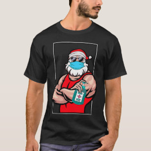 Santa Claus Face Mask Merry Quarantine Christmas 2 T-Shirt
