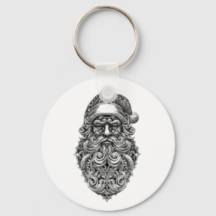 Santa Claus face ornament Keychain