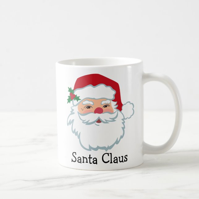 Santa Claus Face Personalized Holiday Coffee Mug (Right)