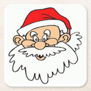 SANTA CLAUS FACE SQUARE PAPER COASTER