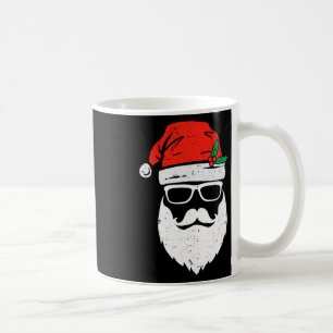 Santa Claus Face Sungles With Hat Beard Christmas Coffee Mug