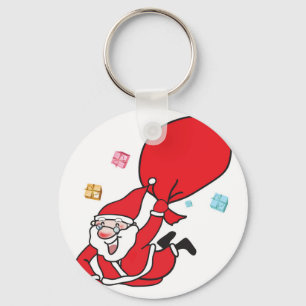 Santa Claus falling from the sky Keychain