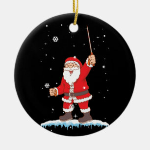 Santa Claus Fencing Christmas Xmas Sports Ceramic Ornament
