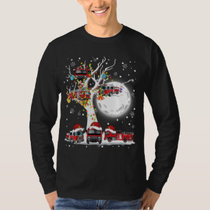 Santa Claus Fire Engines On Tree Christmas Pajama T-Shirt