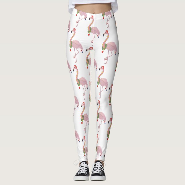 santa claus flamingo leggings (Front)