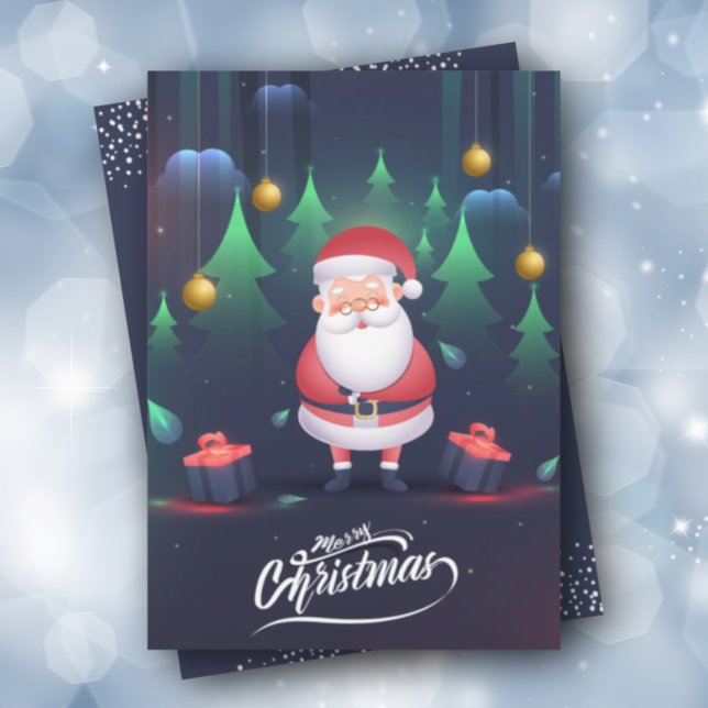 Santa Claus Flat Christmas Holiday Card (Creator Uploaded)