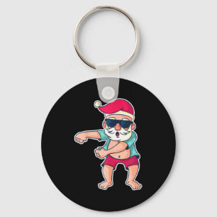 Santa Claus Floss Dance Christmas X-mas Gift Keychain