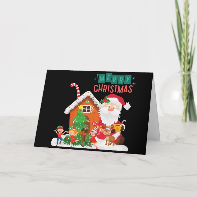 Santa Claus Folded Holiday Card (Front)