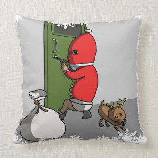 Santa Claus forgot to put on his pants（ズボンを忘れたサンタ） Throw Pillow