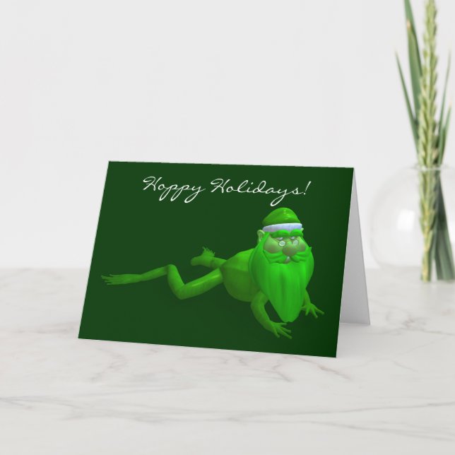 Santa Claus Frog Holiday Card (Front)