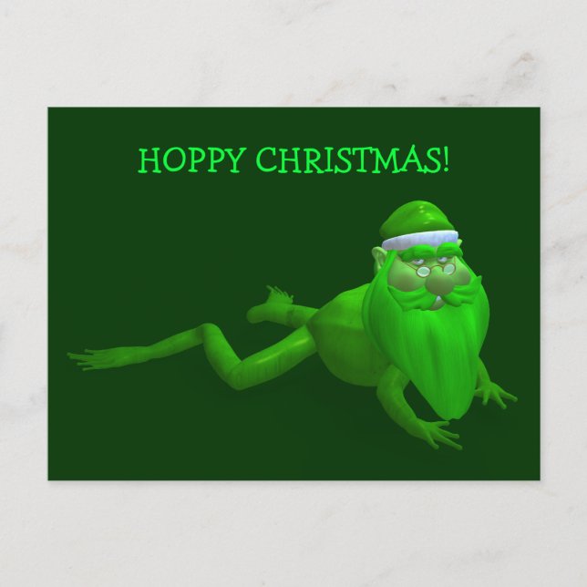 Santa Claus Frog Holiday Postcard (Front)