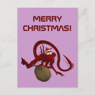 Santa Claus From Outer Space Holiday Postcard