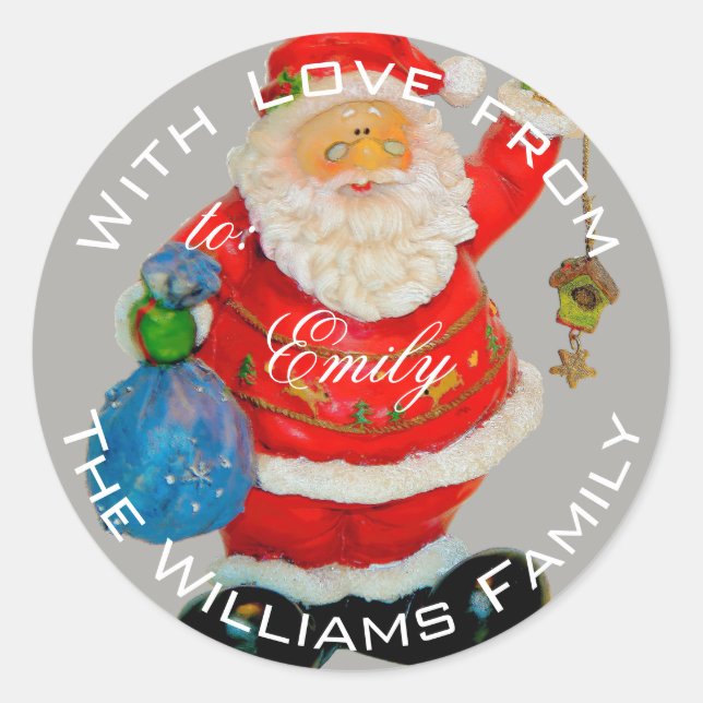 Santa Claus Funny Cute Father Christmas Gift Tag (Front)