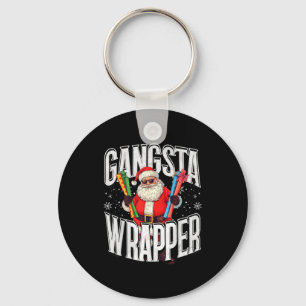 Santa Claus Gangsta Wrapper Funny Christmas  Keychain