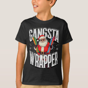 Santa Claus Gangsta Wrapper Funny Christmas  T-Shirt