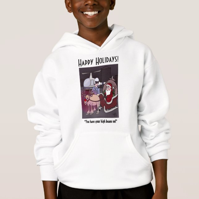 Santa Claus Gets A Ticket Boy's Hoodie (Front)