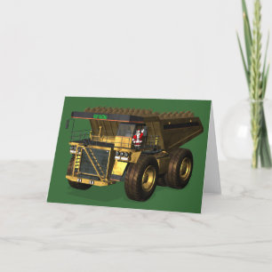 Santa Claus Giant  Dump Truck Driver Holiday Card