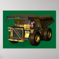 Santa Claus Giant  Dump Truck Driver