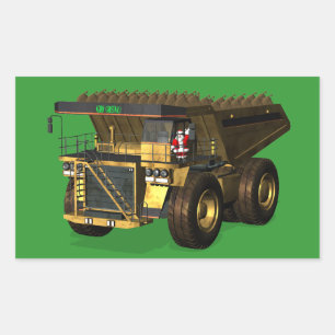 Santa Claus Giant  Dump Truck Driver Sticker
