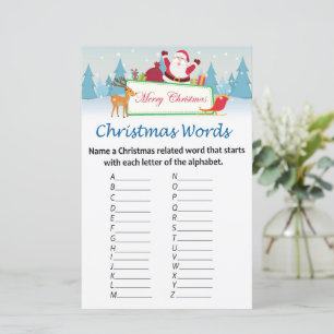 Santa claus gifts christmas alphabet words game