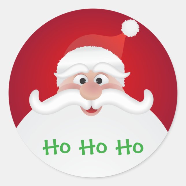 Santa Claus  Glossy, Large, 3 inch (sheet of 6) Classic Round Sticker (Front)
