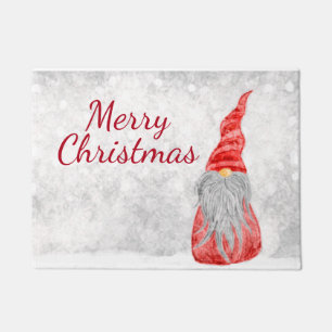 Santa Claus Gnome on Snowy Field  Doormat