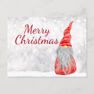 Santa Claus Gnome on Snowy Field  Postcard