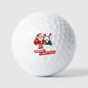 Santa Claus golfer Merry Christmas Golf Balls