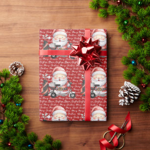 Santa Claus golfing with Christmas Gift for Golfer Wrapping Paper