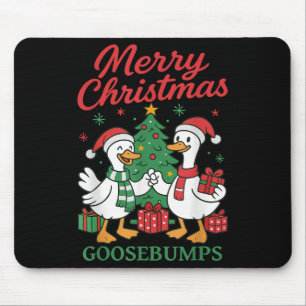 Santa Claus Goose Tree Merry Christmas Goosebumps  Mouse Pad