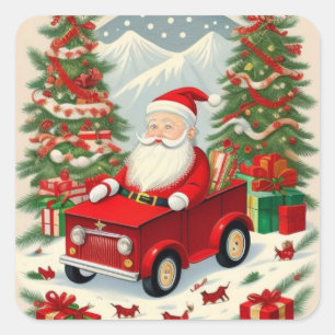Santa Claus Greetings Square Sticker
